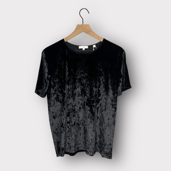 Vince Tops - Vince Velour Short Sleeve Crew